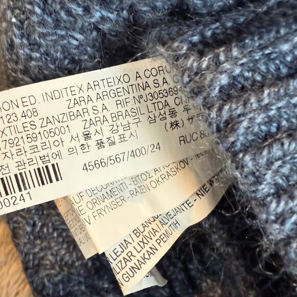 Zara Kids Baby Knitwear Blue Sweater 18-24 Months Toddler Boy Monster Applique - Picture 8 of 9